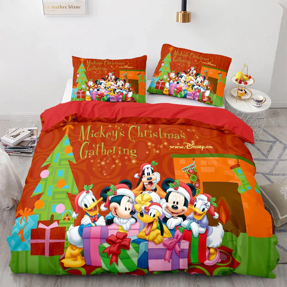 Merry christmas cartoon character print full bedding set Bedding Sets