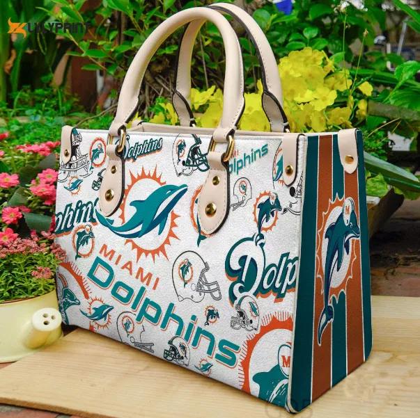 Miami dolphins 3 leather handbag gift for women 2899 Women Leather Hand Bag