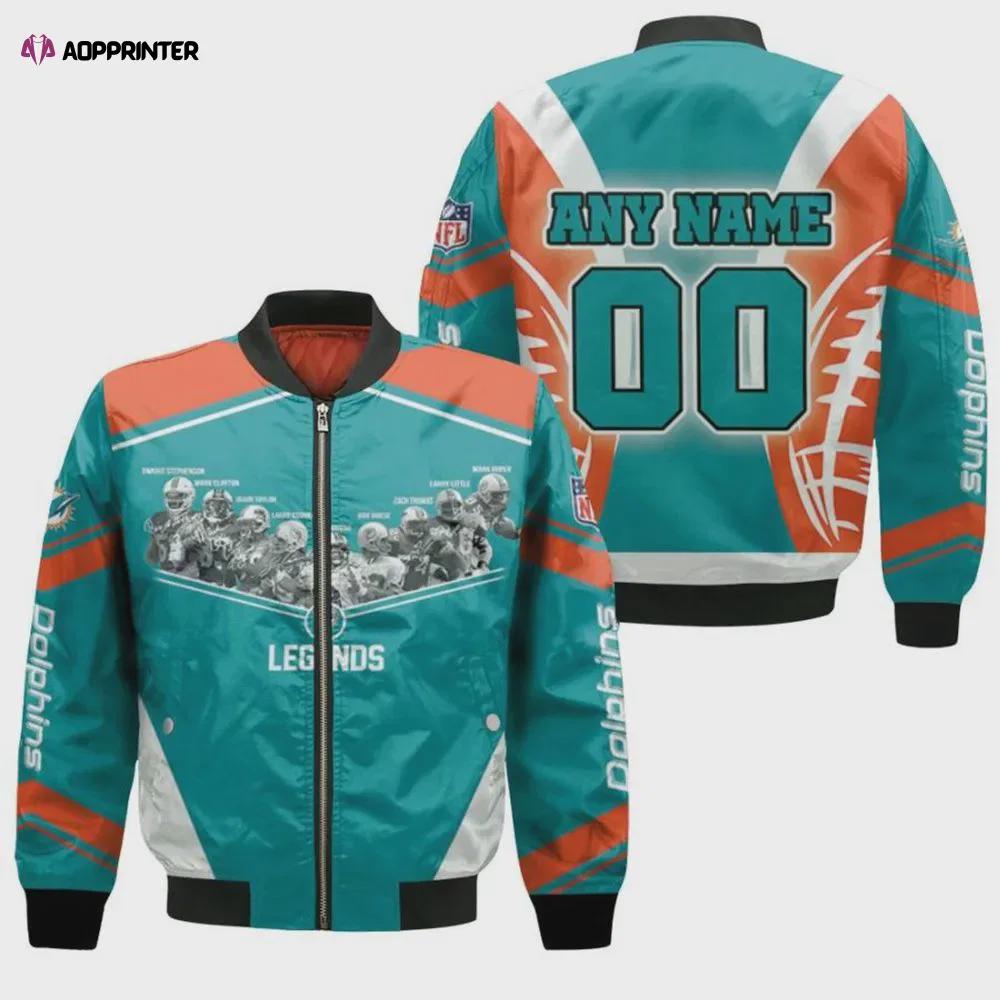 Miami dolphins legends players signed with custom name number bomber jacket Bomber Jacket
