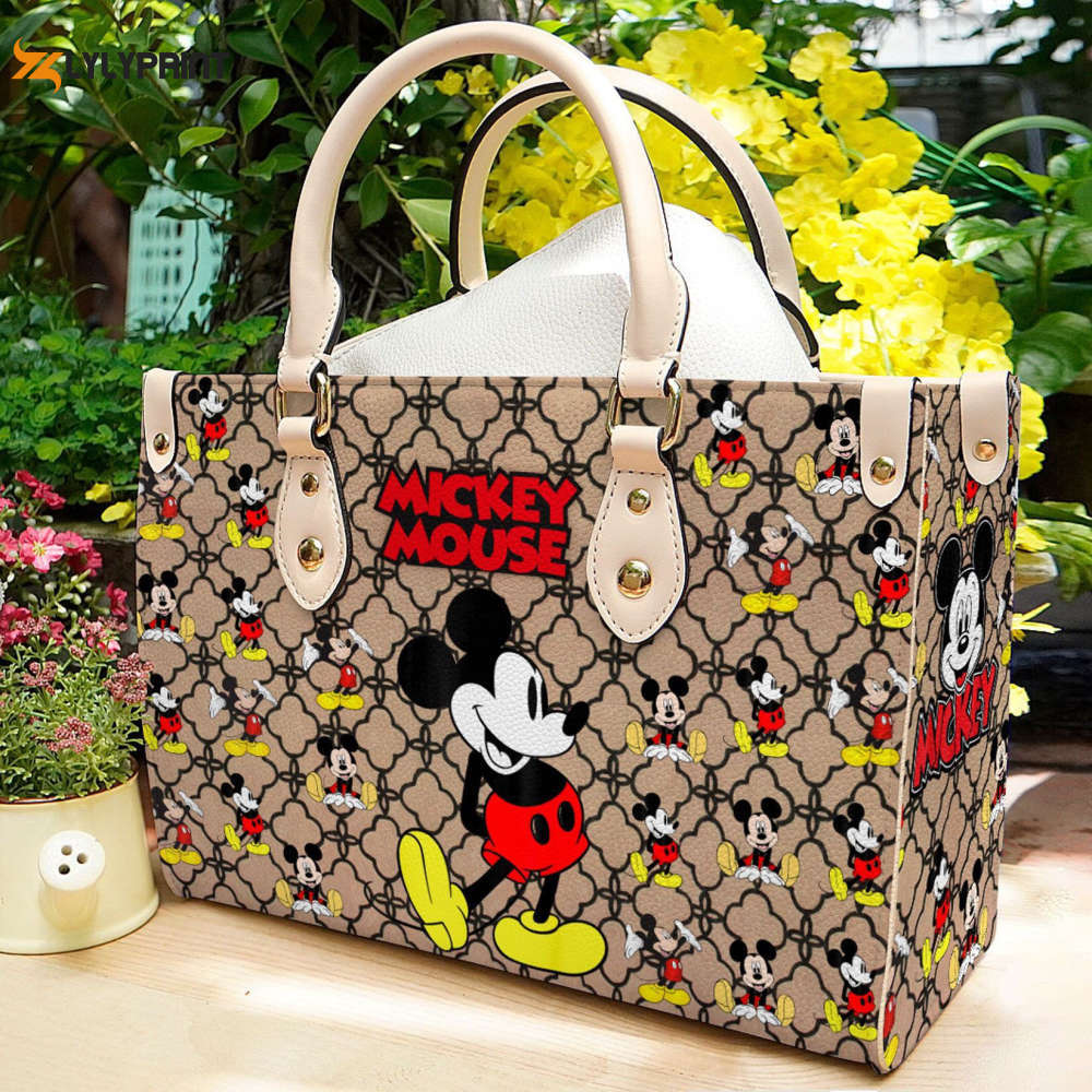 Mickey mouse leather handbag gift for women 4112 Women Leather Hand Bag