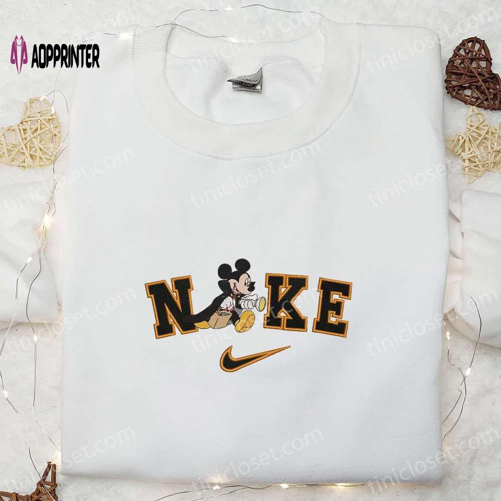 Mickey mouse x nike vampire costume: embroidered shirt sweatshirt & hoodie for halloween masquerade Embroidered Shirt