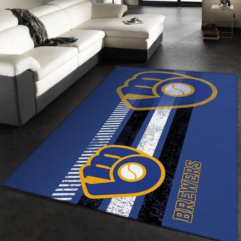 Milwaukee brewers area rug mlb team logo carpet living room rugs decor 9 Rectangle Rug