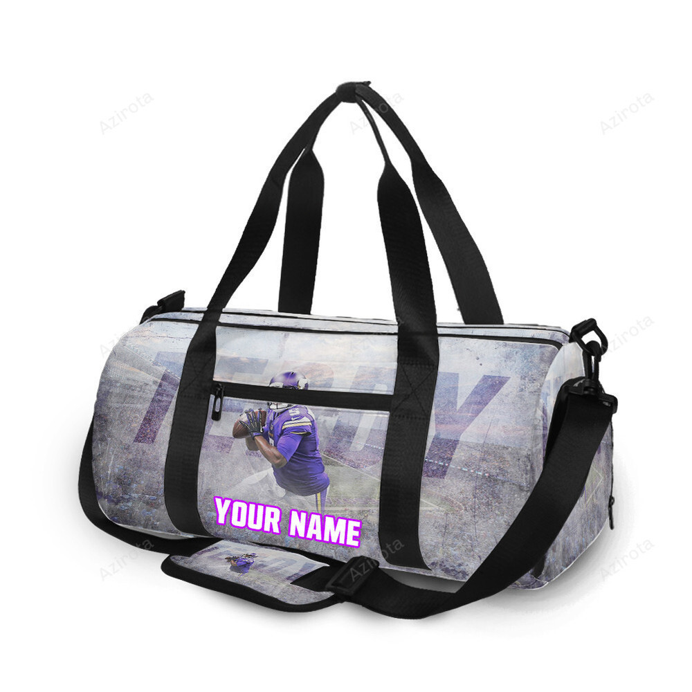 Minnesota vikings teddy personalized name travel bag gym bag 791 Travel Bag