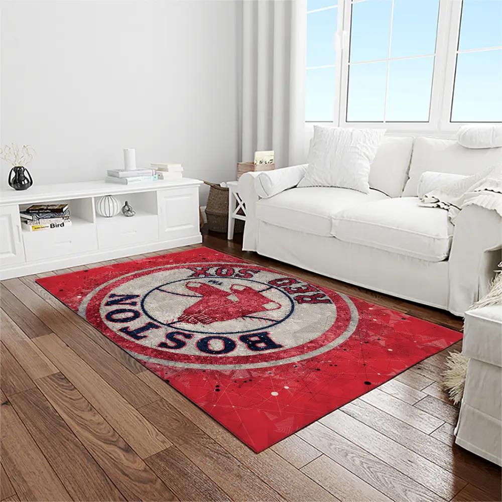 Mlb boston red sox baseball team logo rectangle area rug brs07 Rectangle Rug
