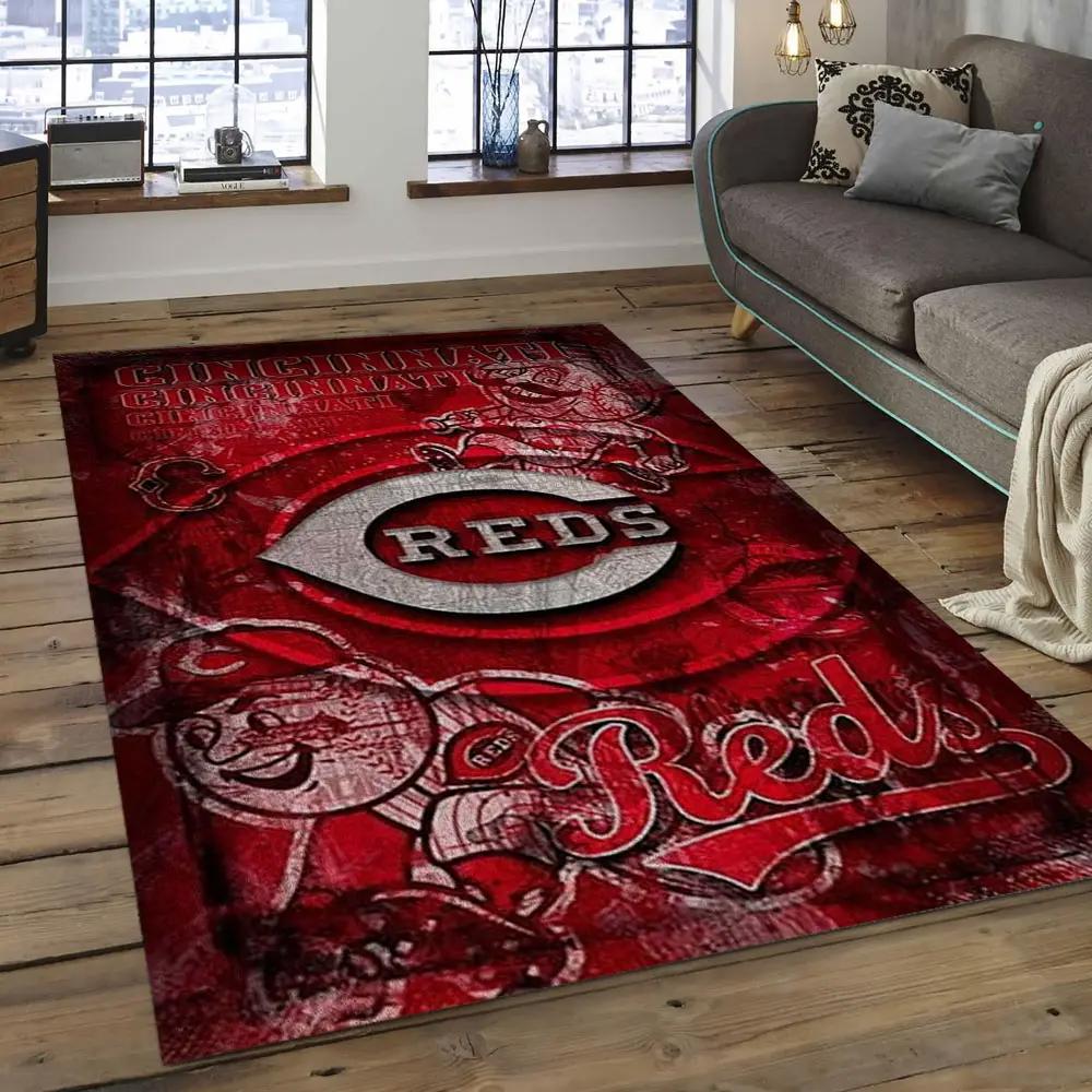 Mlb cincinnati reds baseball team logo rectangle area cr01 Rectangle Rug