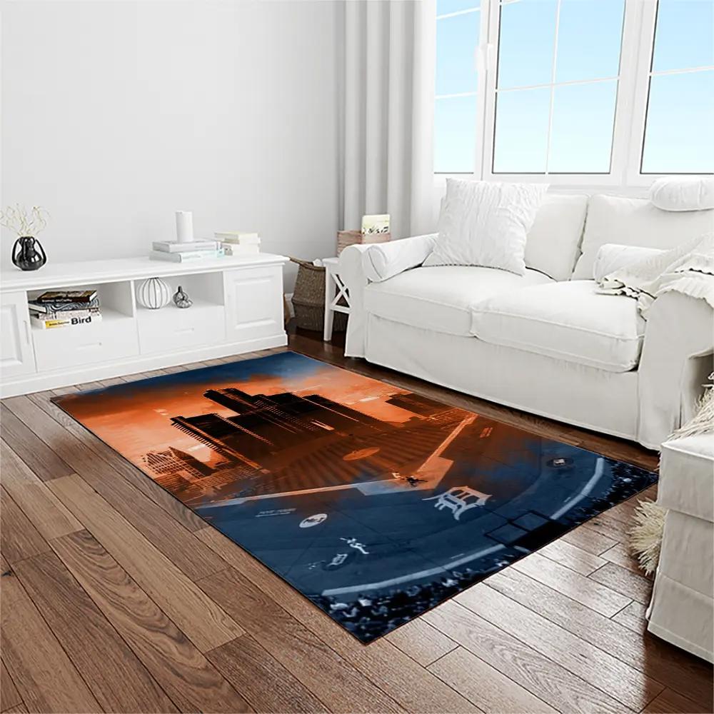 Mlb detroit tigers baseball team logo rectangle area rug dt30 Rectangle Rug