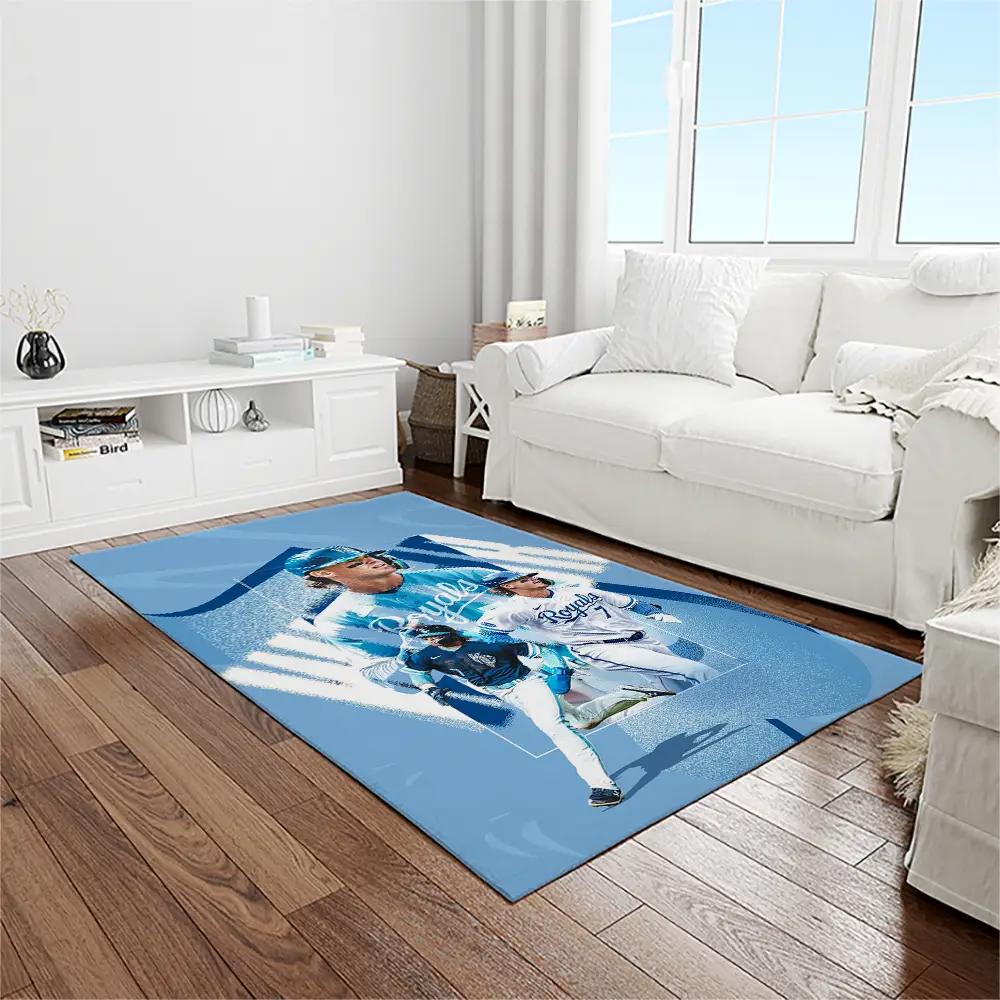 Mlb kansas city royals baseball team logo rectangle area rug kcr12 Rectangle Rug