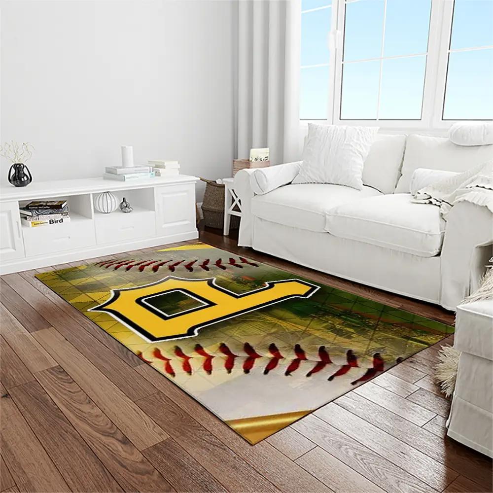 Mlb pittsburgh pirates baseball team logo rectangle area rug pp31 Rectangle Rug