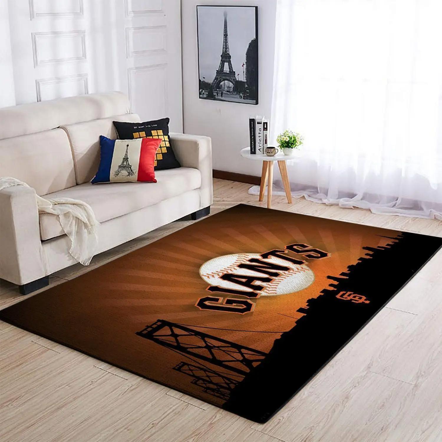 Mlb san francisco giants team logo area living room rug v1081 Rectangle Rug