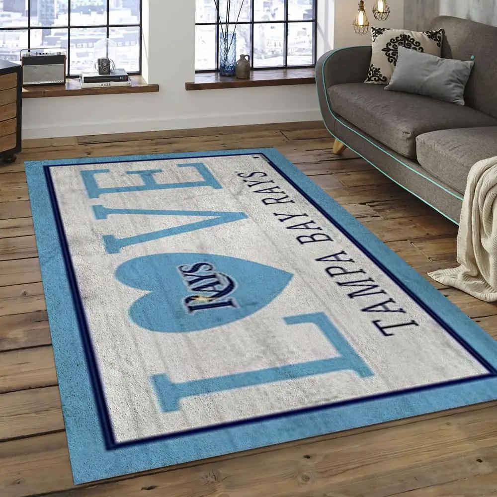 Mlb tampa bay rays baseball team logo rectangle area tbr08 Rectangle Rug