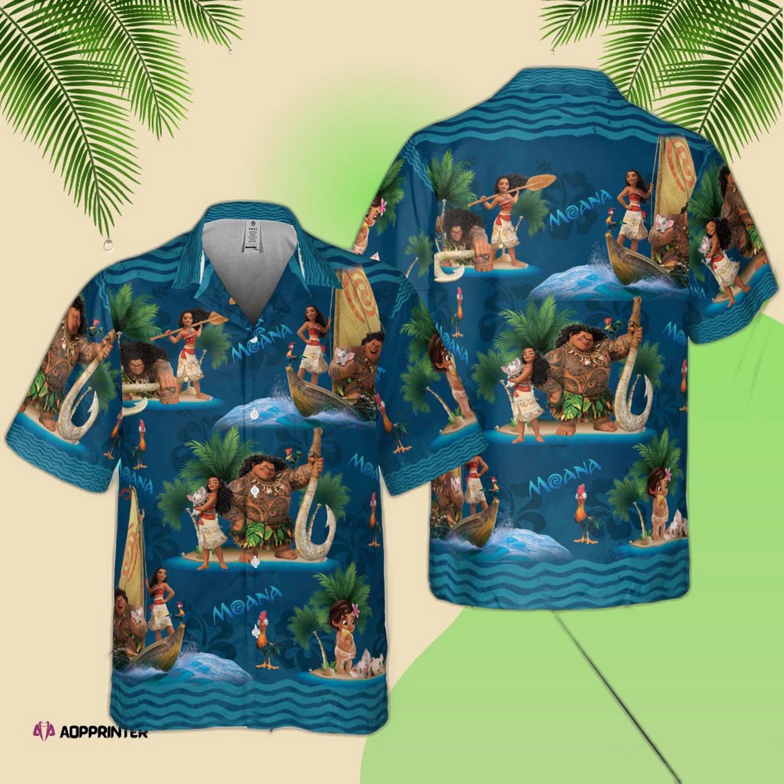 Moana and maui disney hawaiian shirt disneyland trip hawaiian Hawaii Shirt