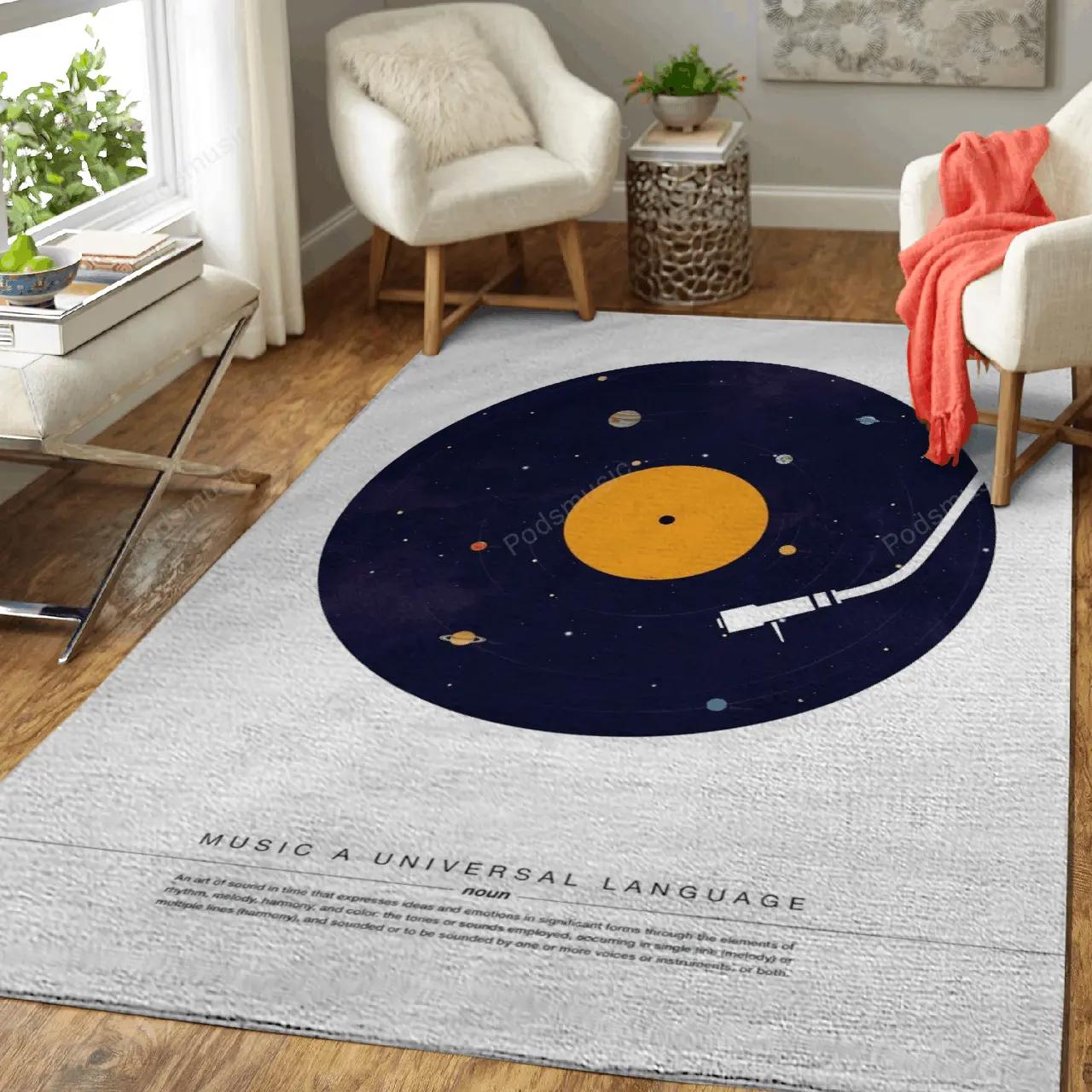 Music a universal language science art for fans area rug living room carpet rug regtangle carpet floor decor home decor Rectangle Rug