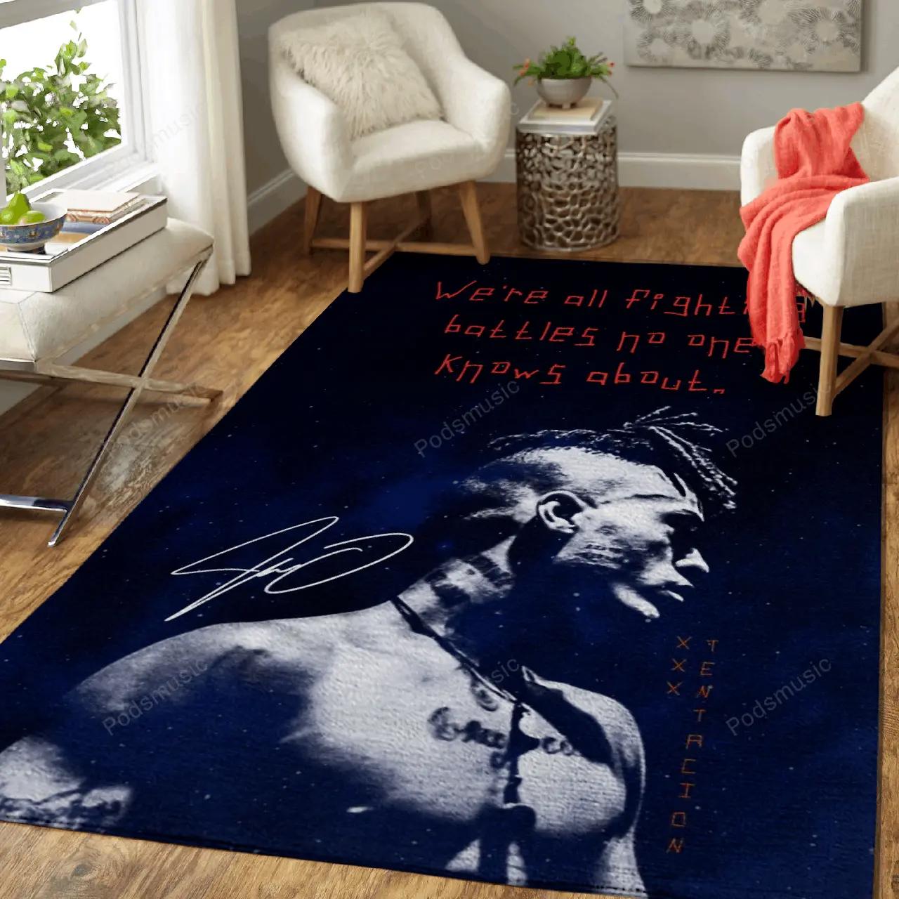 Music rappers xxxtentacion music legends art for fans area rug living room carpet rug regtangle carpet floor decor home decor Rectangle Rug