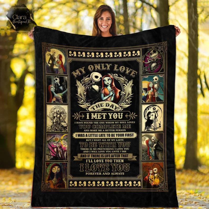 My only love the day i met you i found the one my soul loves fleece blanket, mink sherpa blanket, jack and sally quilt Quilt Blanket