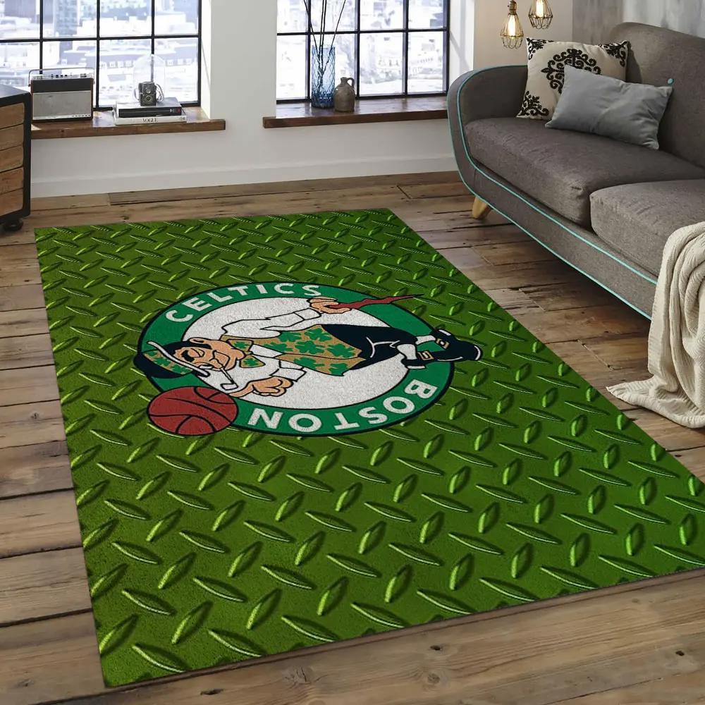 Nba boston celtics basketball legend team logo rectangle area bc32 Rectangle Rug