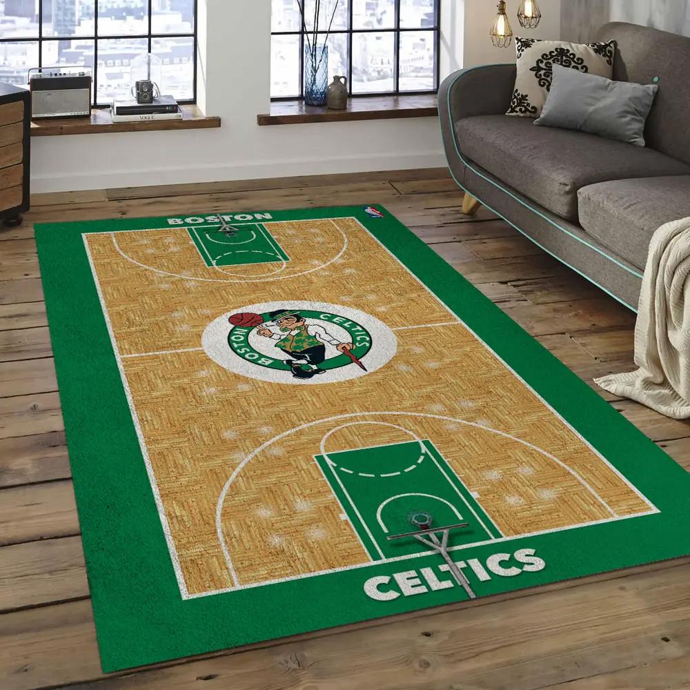 Nba boston celtics basketball legend team logo rectangle area bc53 Rectangle Rug