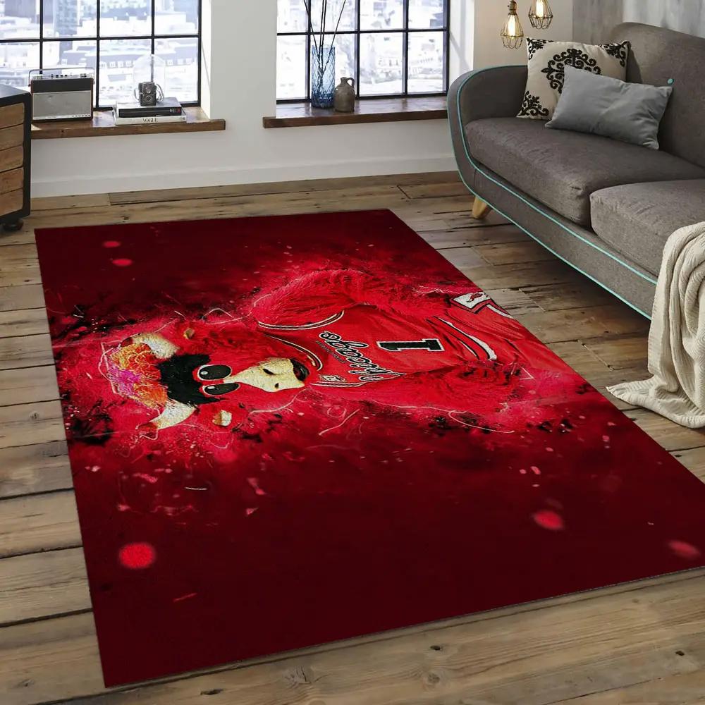 Nba chicago bulls basketball legend team logo rectangle area cb20 Rectangle Rug