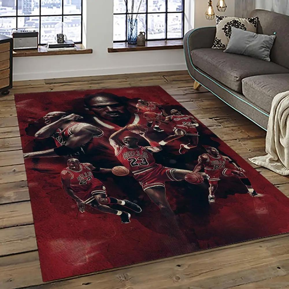 Nba chicago bulls basketball team logo sport carpet area rug home decor best gift for friends cb54 Rectangle Rug