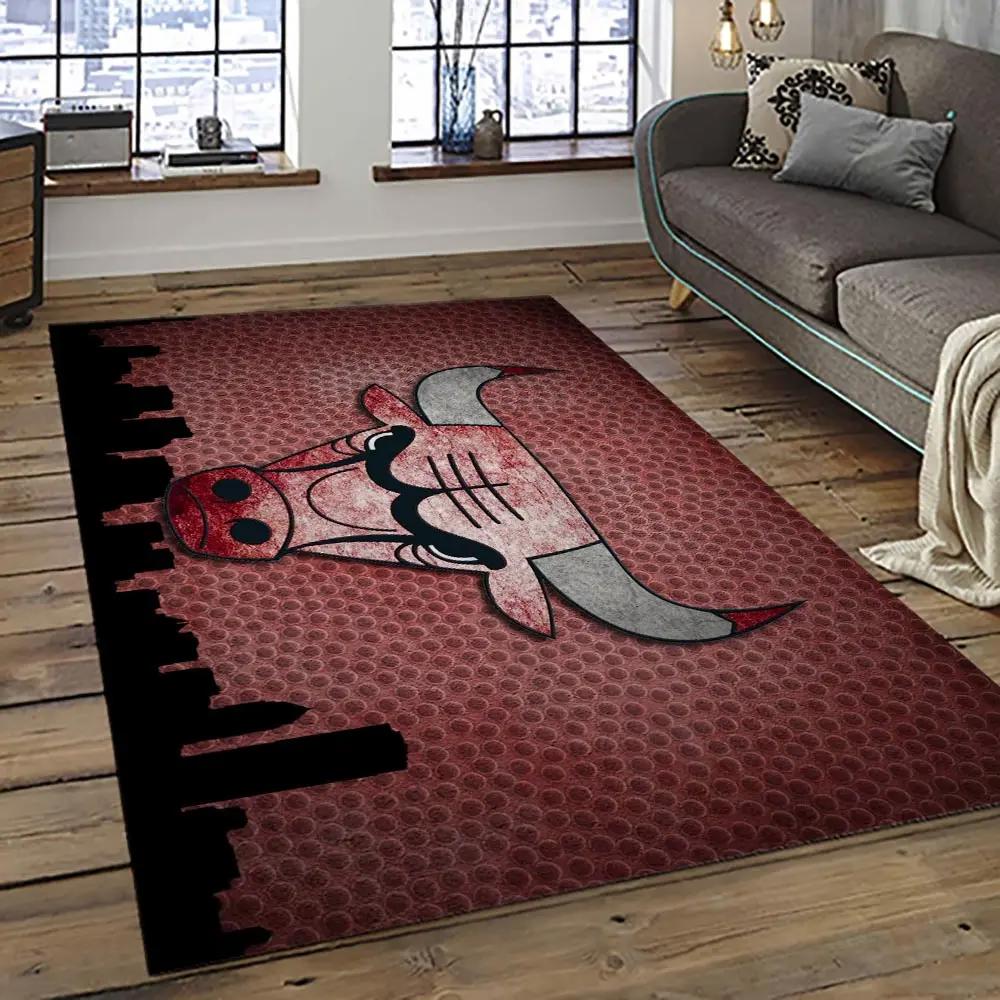 Nba chicago bulls basketball team logo sport carpet area rug home decor best gift for friends cb62 Rectangle Rug