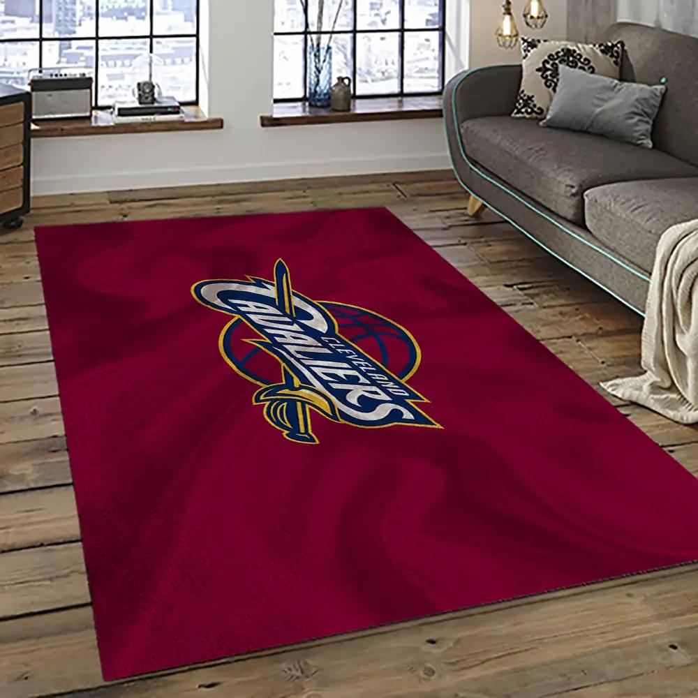 Nba cleveland cavaliers basketball team logo sport carpet rectangle area rug for living room cca29 Rectangle Rug