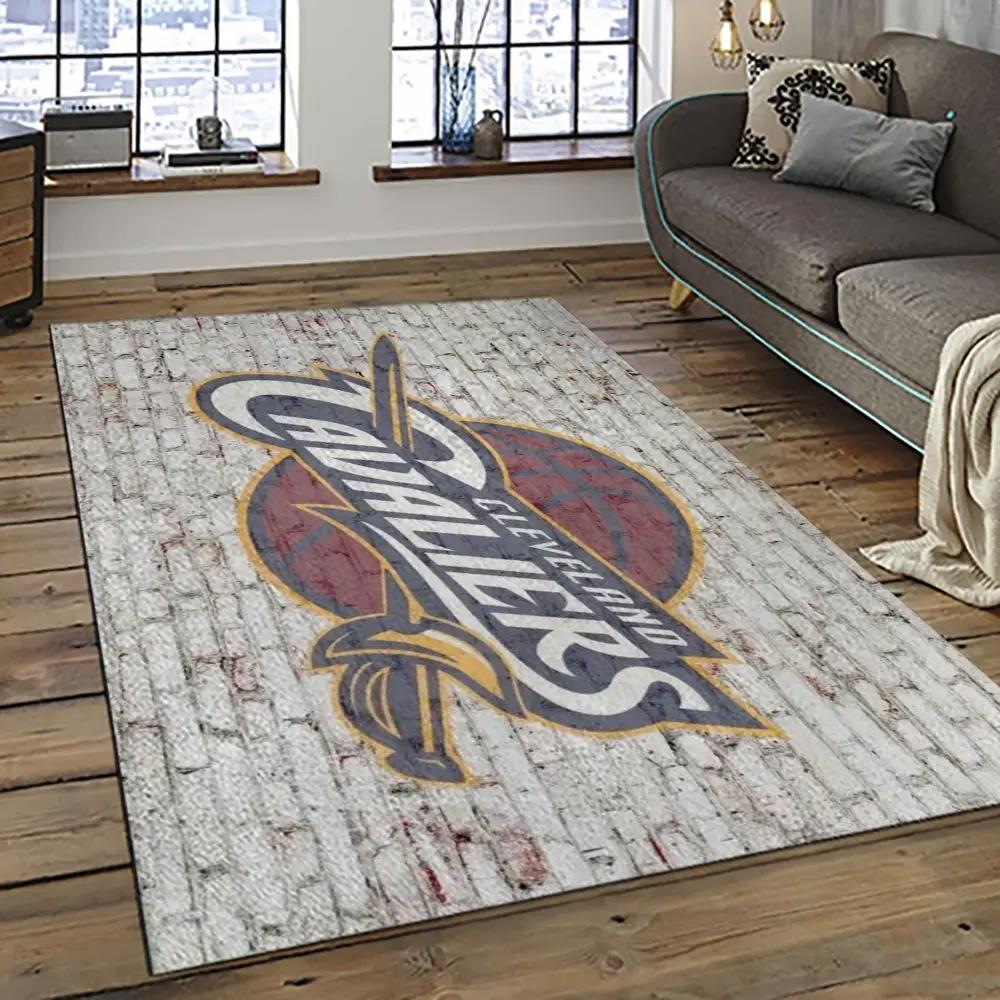 Nba cleveland cavaliers basketball team logo sport carpet rectangle area rug for living room cca3 Rectangle Rug