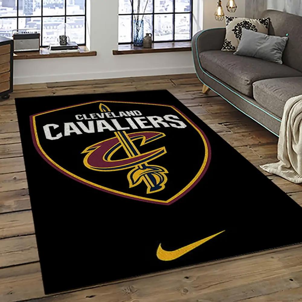 Nba cleveland cavaliers basketball team logo sport carpet rectangle area rug for living room cca31 Rectangle Rug