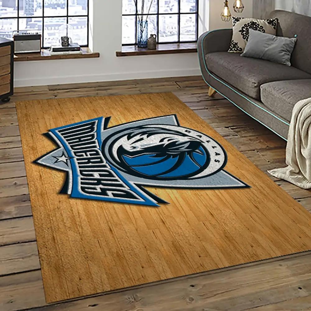 Nba dallas mavericks basketball team logo sport carpet rectangle area rug for living room dmr13 Rectangle Rug