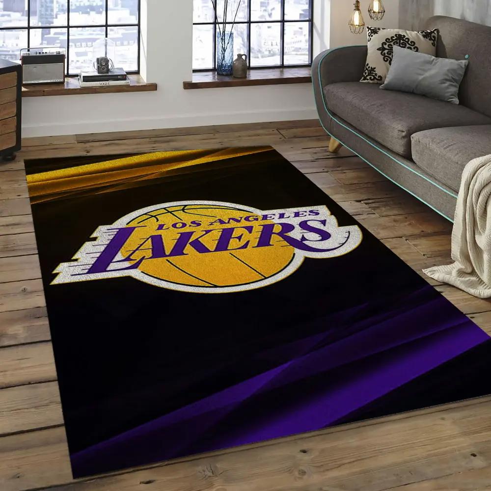 Nba los angeles lakers basketball legend team logo rectangle area lal31 Rectangle Rug