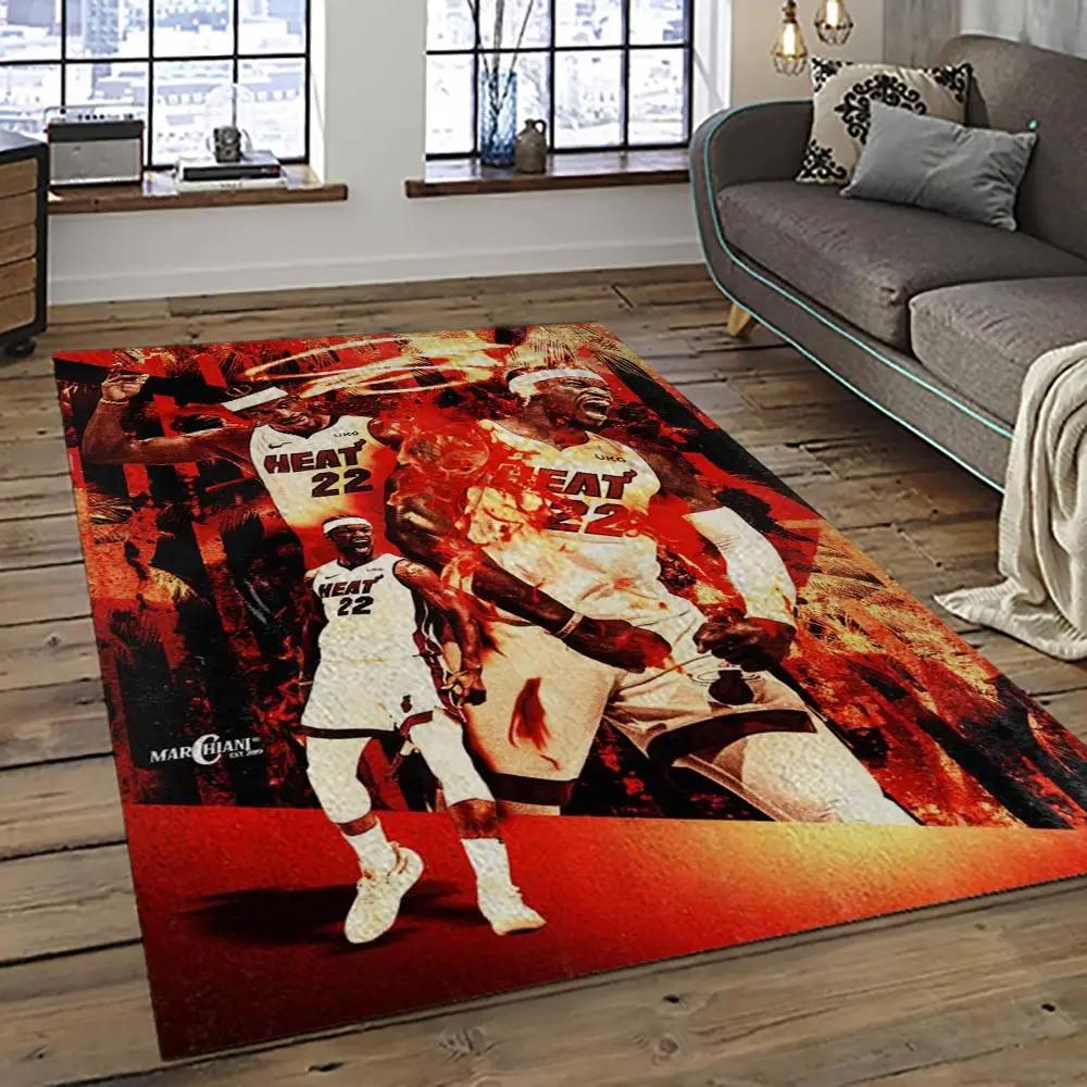 Nba miami heat basketball team logo sport carpet area rug home decor best gift for friends mh87 Rectangle Rug
