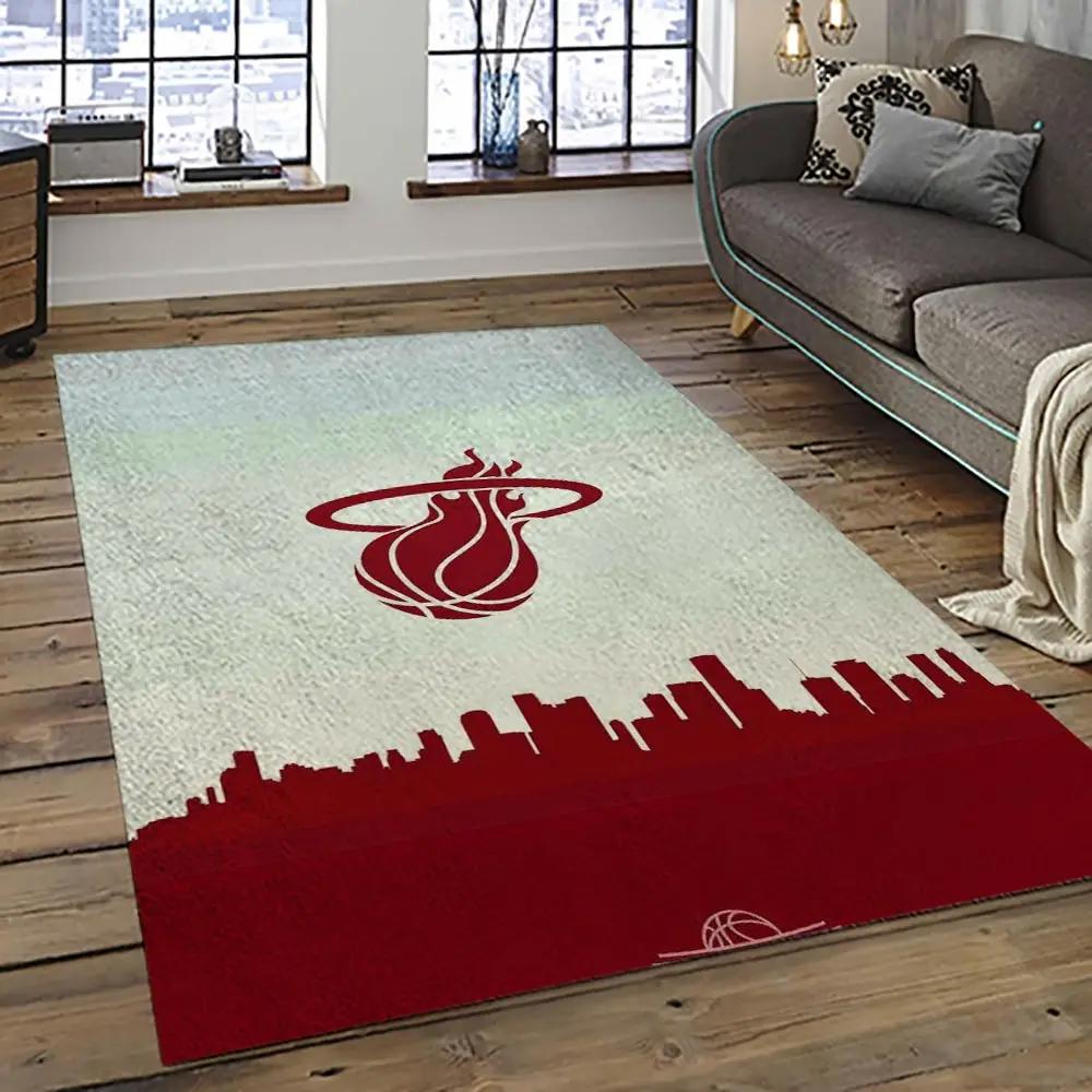 Nba miami heat basketball team logo sport carpet area rug home decor best gift for friends mh94 Rectangle Rug