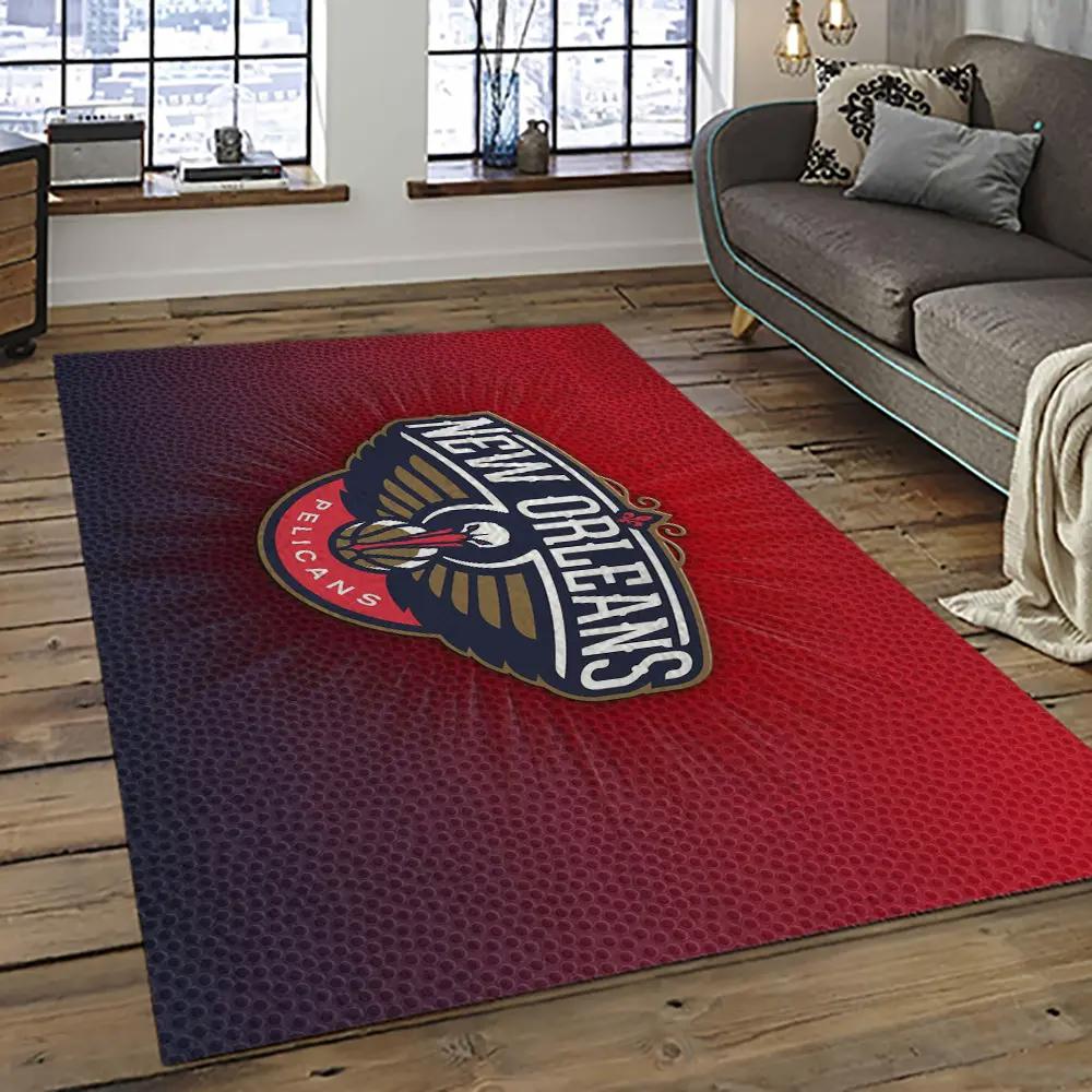 Nba new orleans pelicans basketball team logo sport carpet rectangle area rug for living room nop24 Rectangle Rug