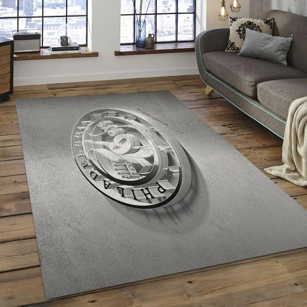 Nba philadelphia 76ers basketball legend team logo rectangle area p7632 Rectangle Rug