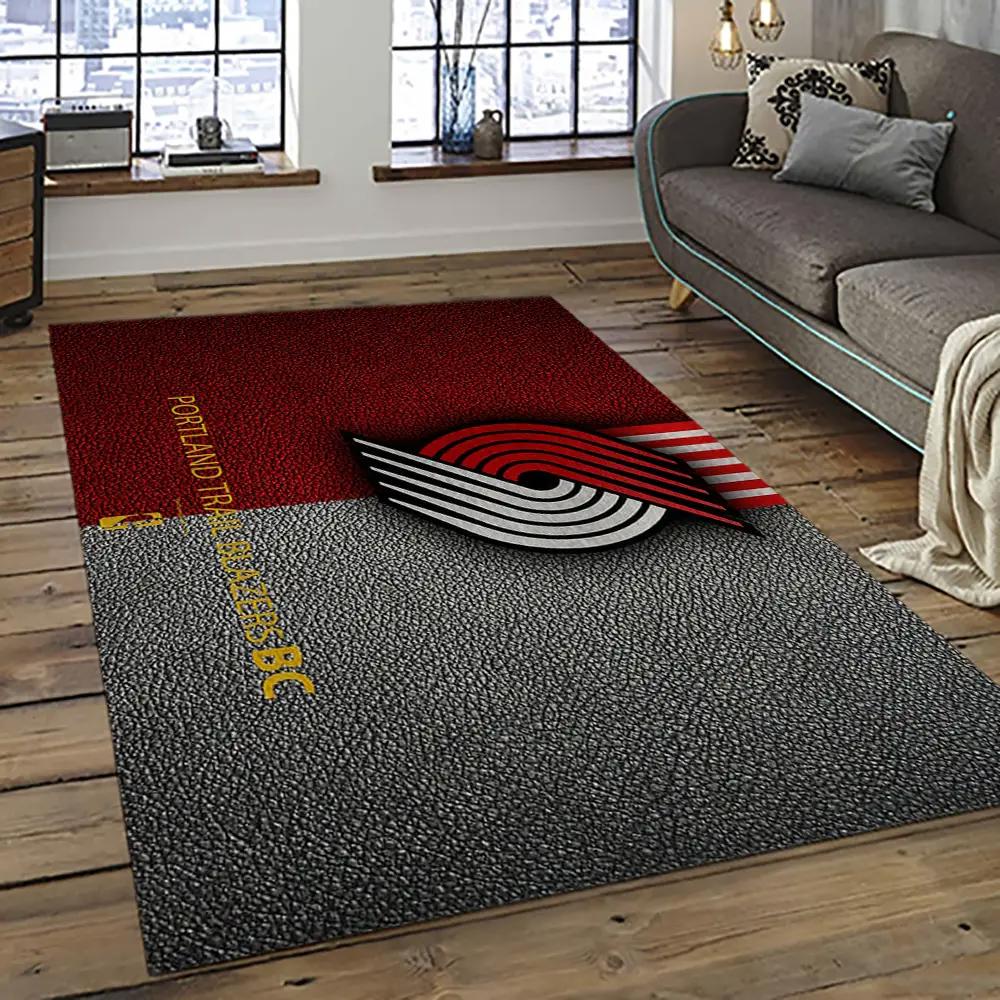 Nba portland trail blazers basketball team logo sport carpet rectangle area rug for living room ptb28 Rectangle Rug