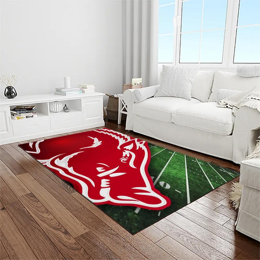 Ncaa arkansas razorbacks college sport basketball and foolball team logo rectangle area rug ar30 Rectangle Rug