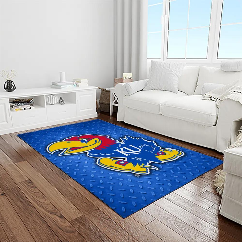Ncaa kansas jayhawks basketball team logo rectangle area rug kj35 Rectangle Rug