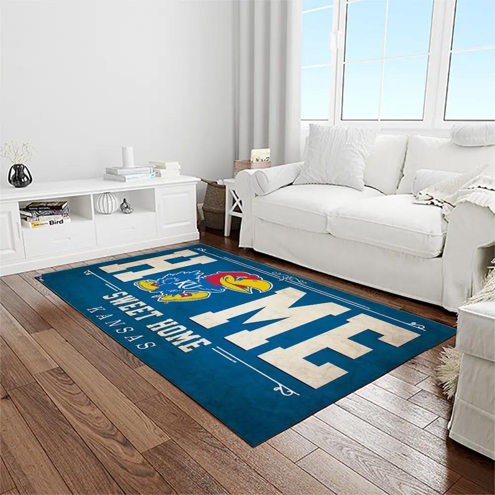 Ncaa kansas jayhawks basketball team logo rectangle area rug kj46 Rectangle Rug