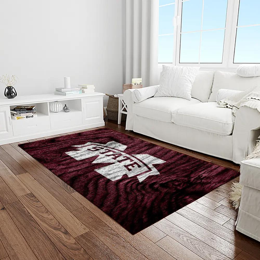 Ncaa mississippi state bulldogs college sport basketball and foolball team logo rectangle area rug msb26 Rectangle Rug