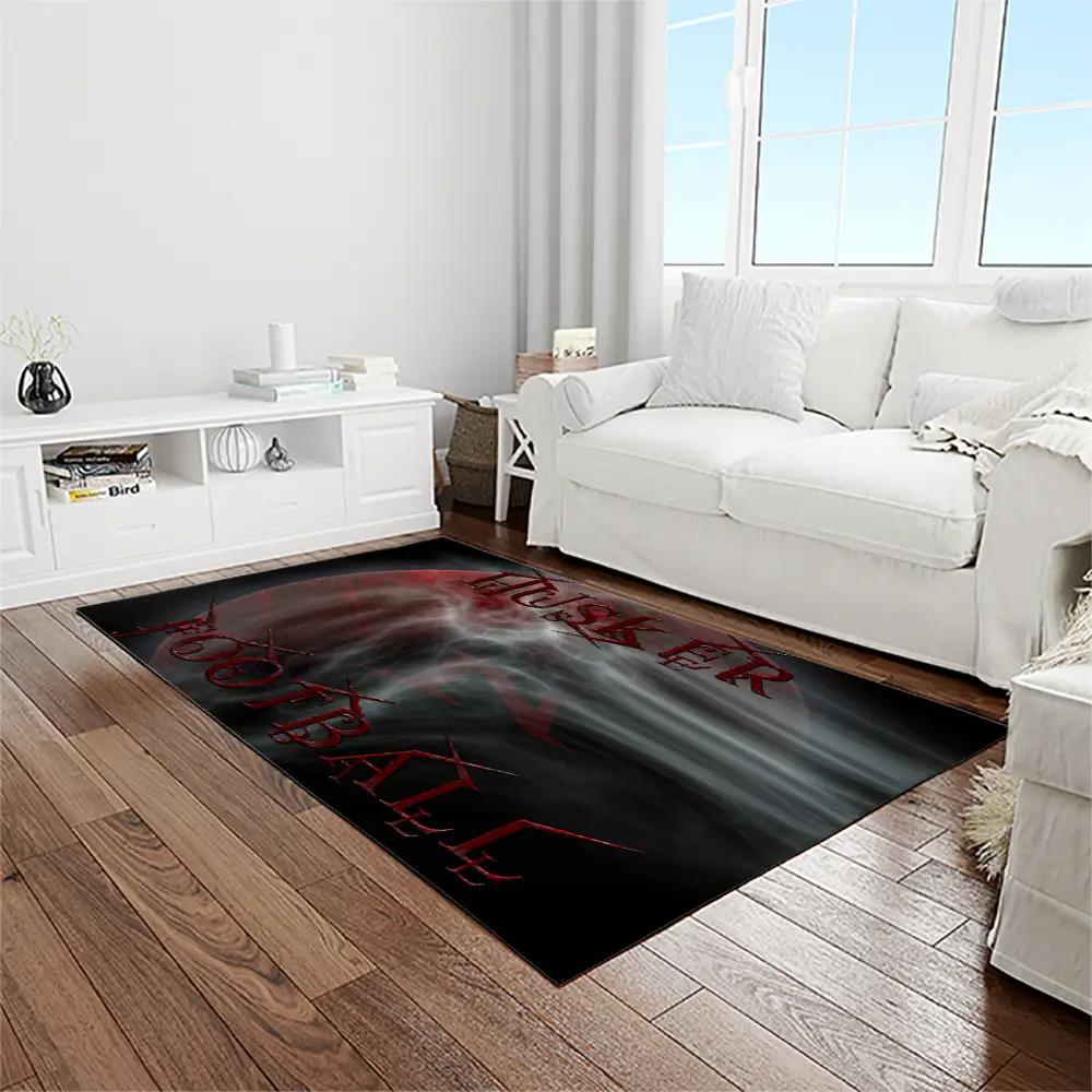 Ncaa nebraska cornhuskers college sport basketball and foolball team logo rectangle area rug ncs23 Rectangle Rug