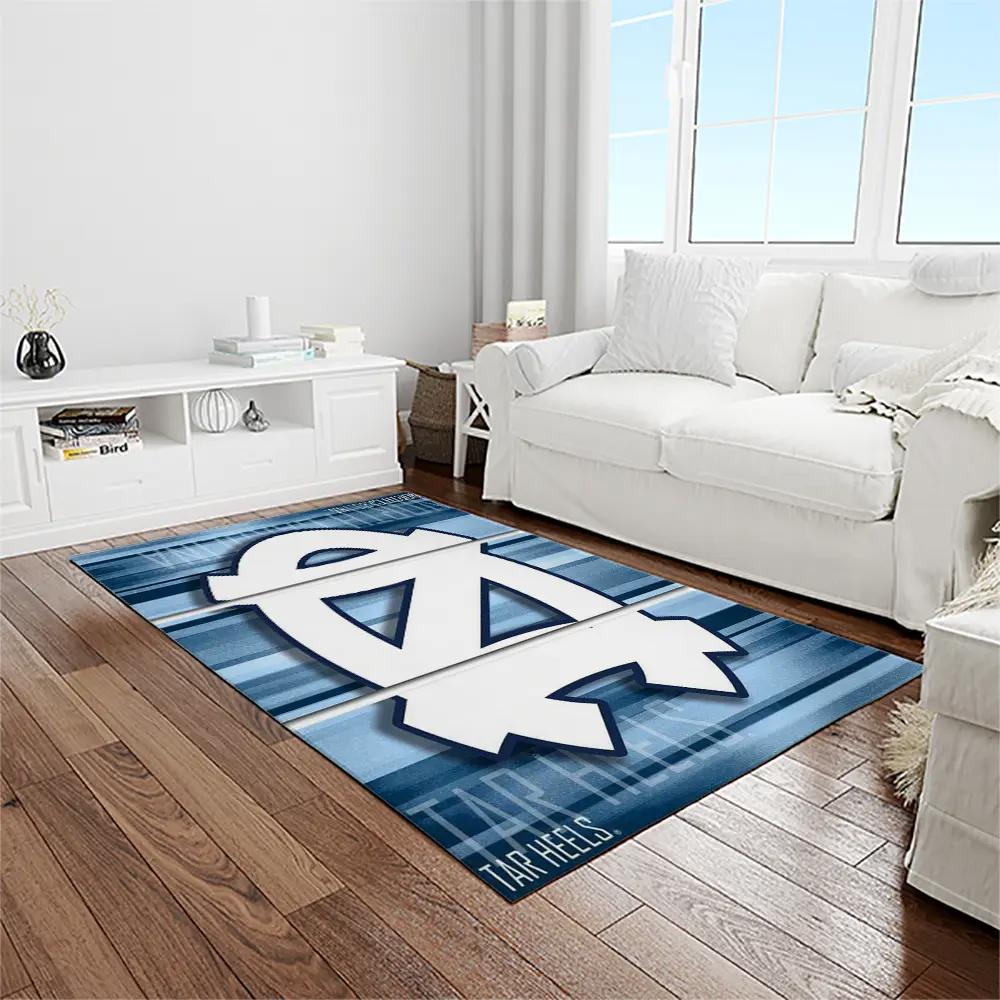 Ncaa north carolina tar heels college sport basketball and foolball team logo rectangle area rug ncth49 Rectangle Rug