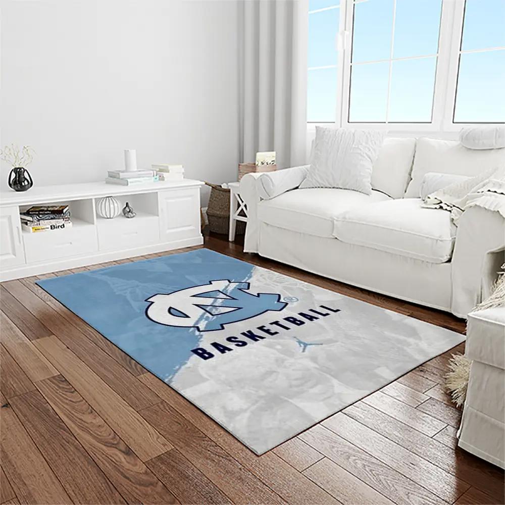 Ncaa north carolina tar heels college sport basketball and foolball team logo rectangle area rug ncth69 Rectangle Rug