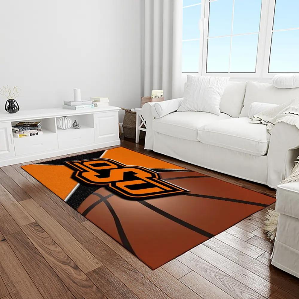 Ncaa oklahoma state cowboys sport basketball and foolball team logo rectangle area rug osc10 Rectangle Rug