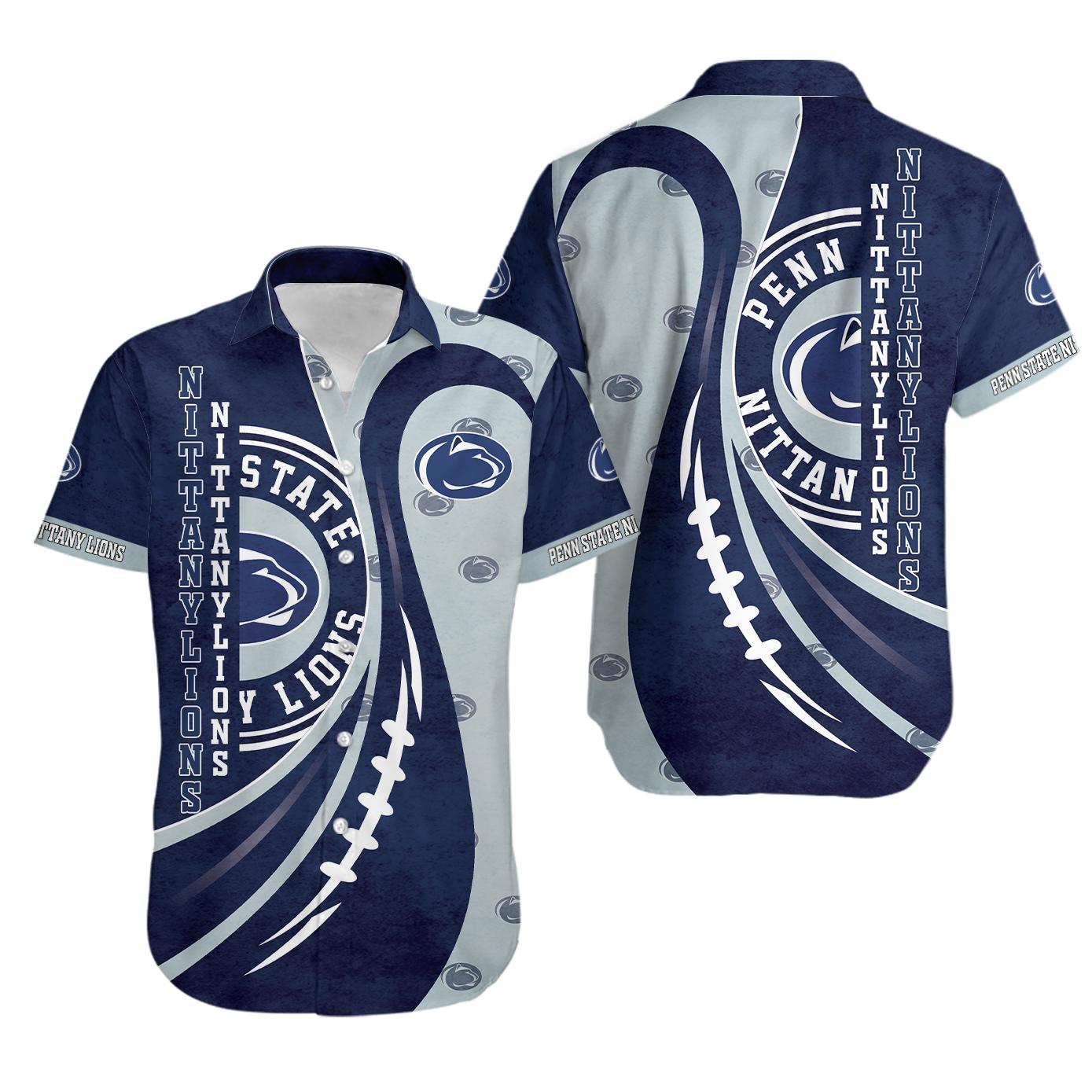 Ncaa penn state nittany lions blue grey hawaiian shirt Hawaii Shirt Shorts & Flip Flops