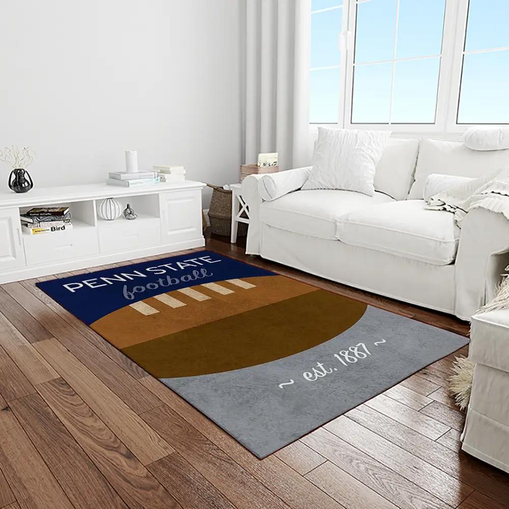 Ncaa penn state nittany lions college sport basketball and foolball team logo rectangle area rug psnl38 Rectangle Rug