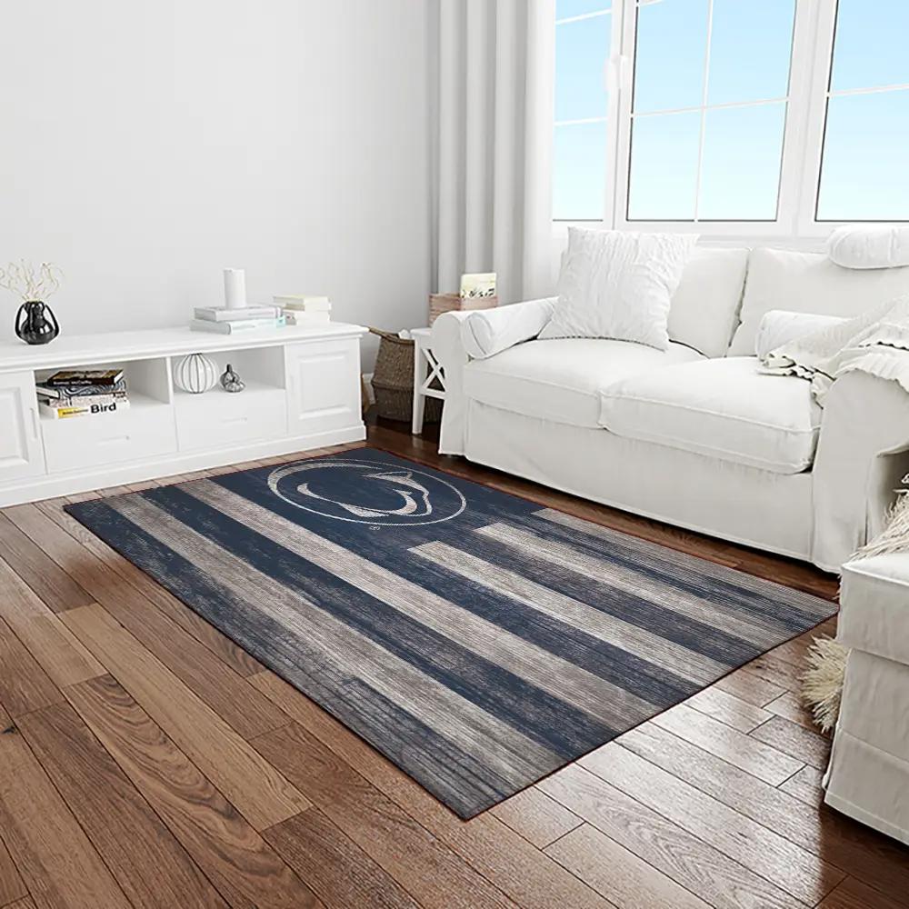Ncaa penn state nittany lions college sport basketball and foolball team logo rectangle area rug psnl40 Rectangle Rug