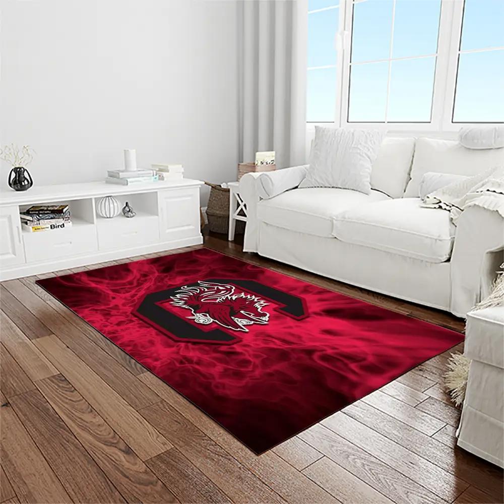 Ncaa south carolina gamecocks college sport basketball and foolball team logo rectangle area rug scg16 Rectangle Rug