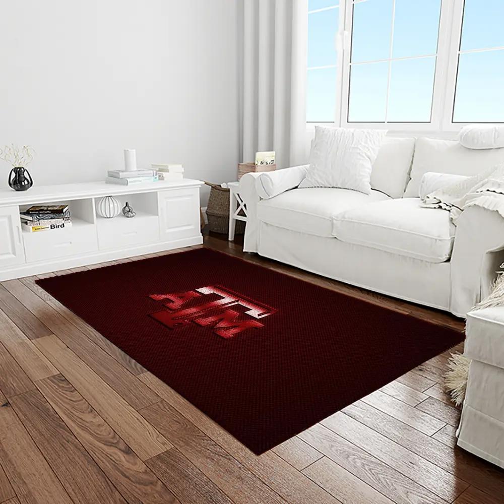 Ncaa texas a&m aggies college sport basketball and foolball team logo rectangle area rug tama15 Rectangle Rug