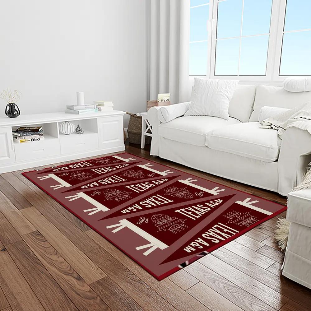 Ncaa texas a&m aggies college sport basketball and foolball team logo rectangle area rug tama43 Rectangle Rug