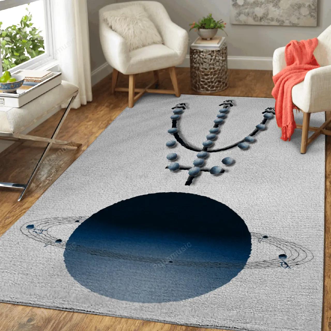Neptune and saturn visual music art for fans area rug living room carpet rug regtangle carpet floor decor home decor Rectangle Rug