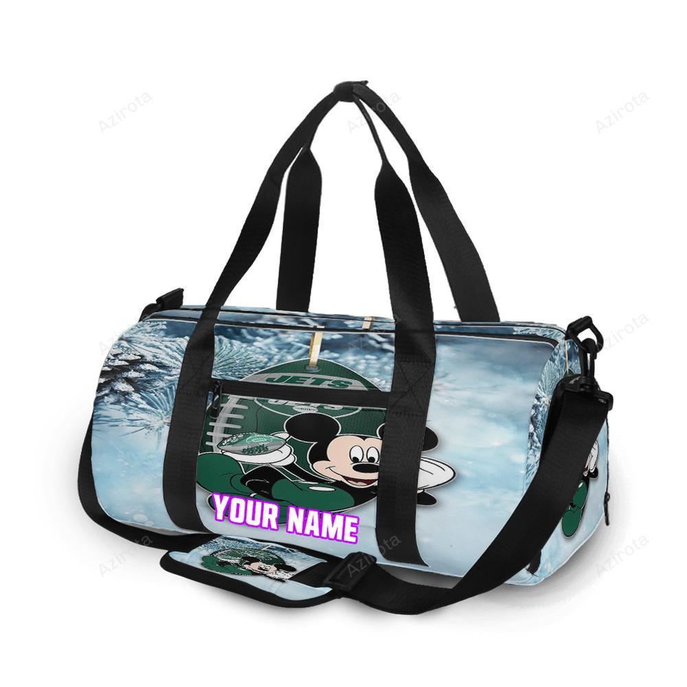 New york jets mickey winter v40 personalized name travel bag gym bag 2060 Travel Bag