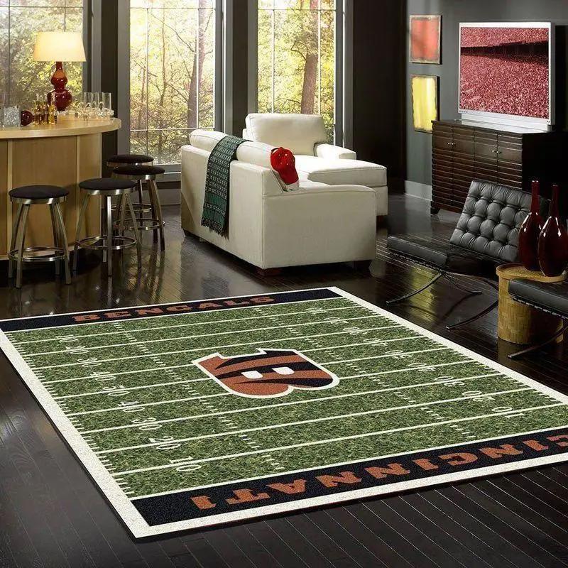 Nfl cincinnati bengals football field living room carpet home rug Rectangle Rug
